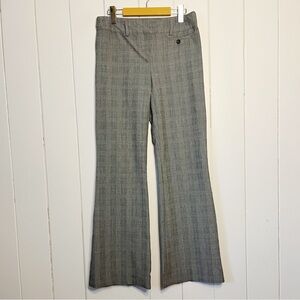 Le Chateau Y2K Grey Flared Plaid Dress Pants.